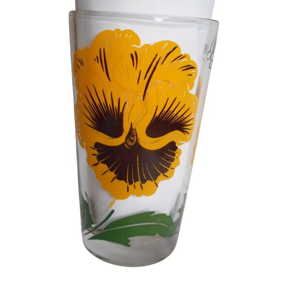 MCM Peanut Butter Drinking Juice Glass Tumbler Boscul Pansy Estate find 5" #2 - Picture 3 of 3